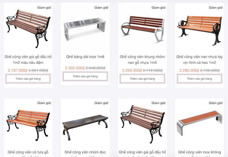 Ghế Công Viên Chất Lượng Cao Chính Hãng screenshot 7