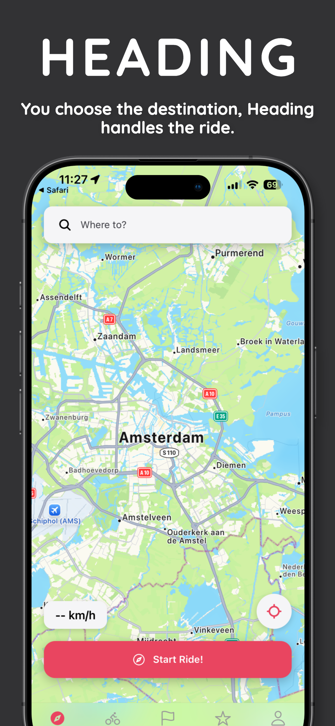 Heading Compass for Motorcycles - Main product screenshot demonstrating key features and user interface