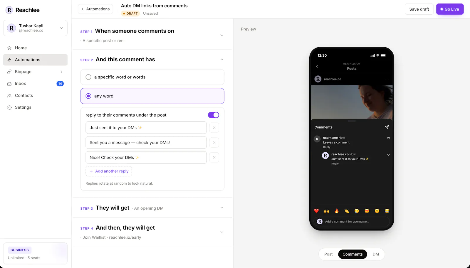 Reachlee screenshot 1