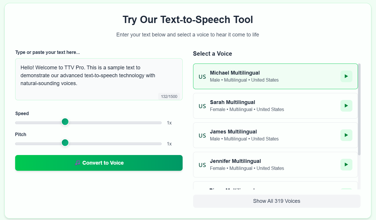 Testo a Voice Pro - Generatore di testo-vendita con 319 voci in 70 lingue media 2