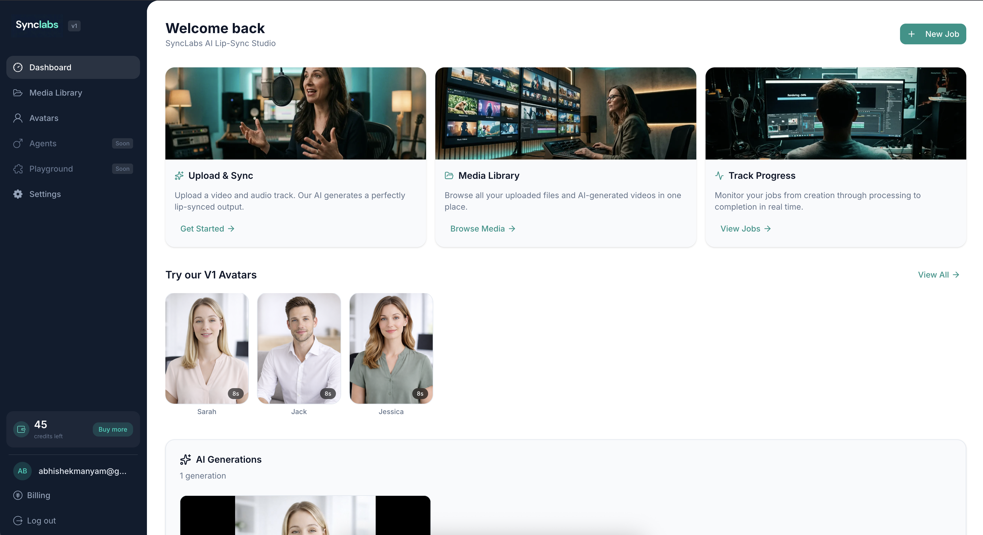SyncLabs - Main product screenshot demonstrating key features and user interface