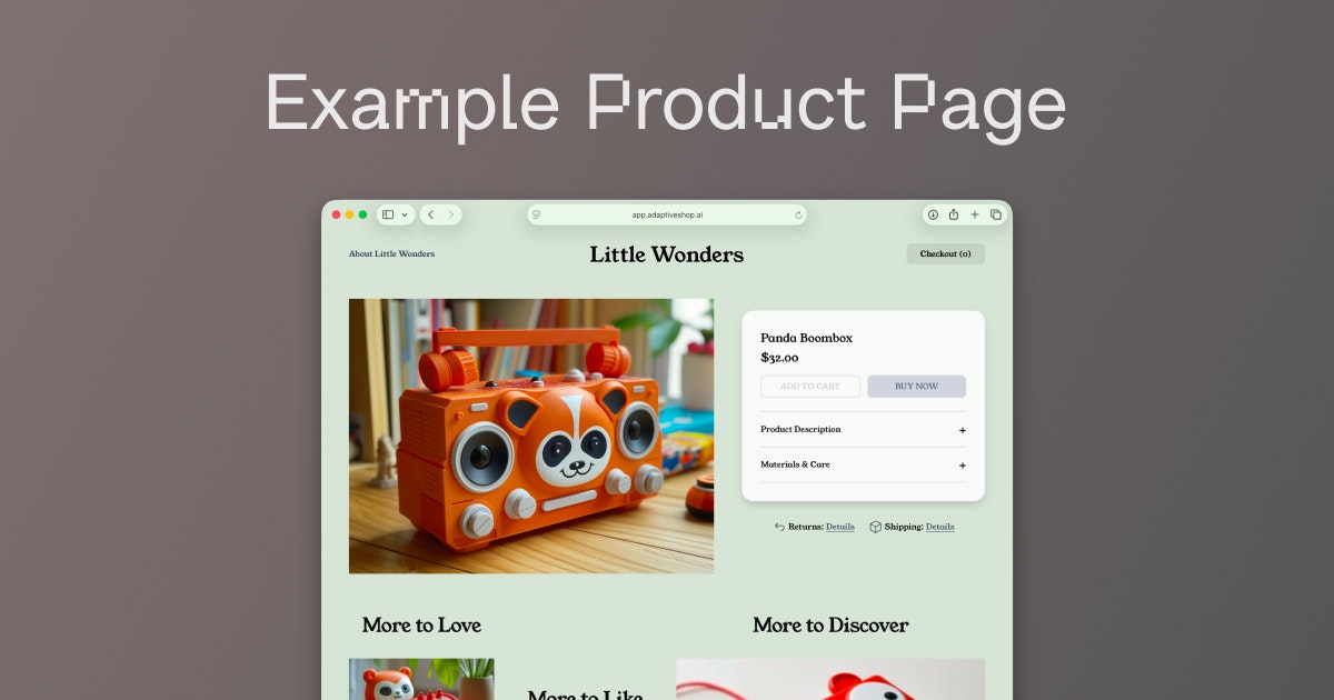 AdaptiveShop - Screenshot 3 showing product features and functionality