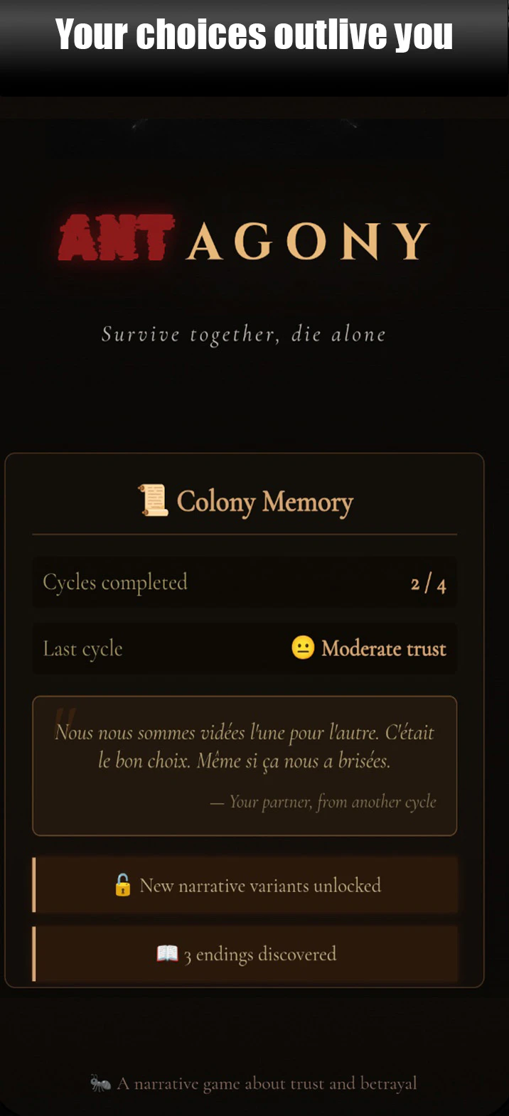 ANTagony – The Ant Prisoner's Dilemma screenshot 4