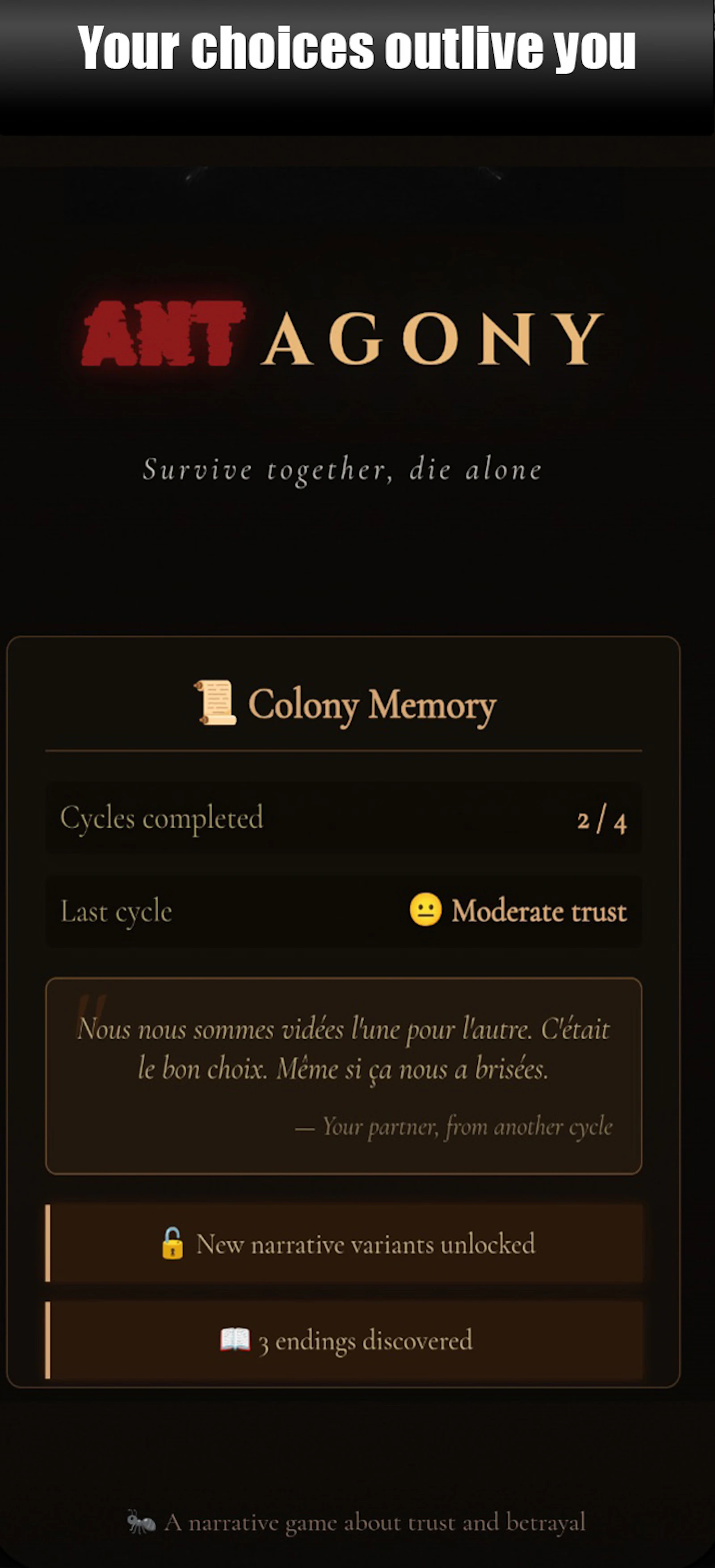 ANTagony – The Ant Prisoner's Dilemma screenshot 5