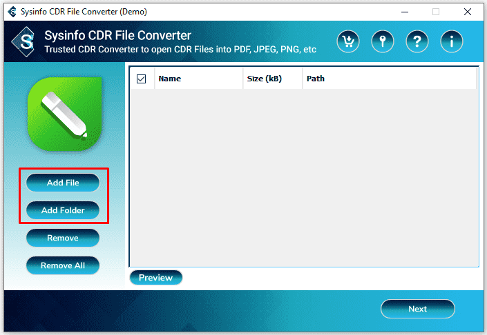 Sysinfo CDR Dosya Dönüştürücü - Coreldraw CDR'yi Windows ve Mac'te PDF, JPEG vb. medya 2