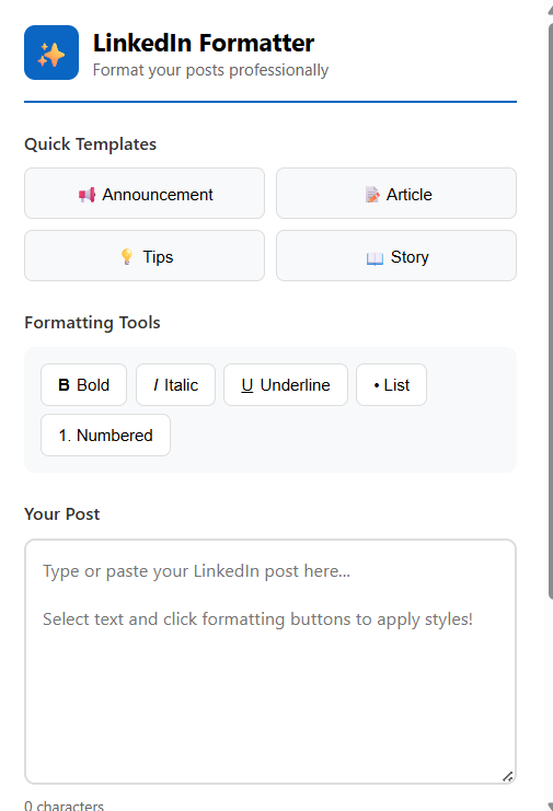 LinkedIn Formatter gallery image