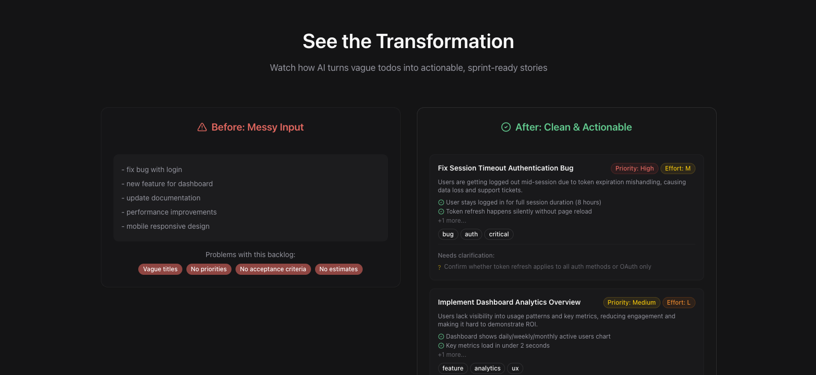 Refine Backlog - Screenshot 3 showing product features and functionality