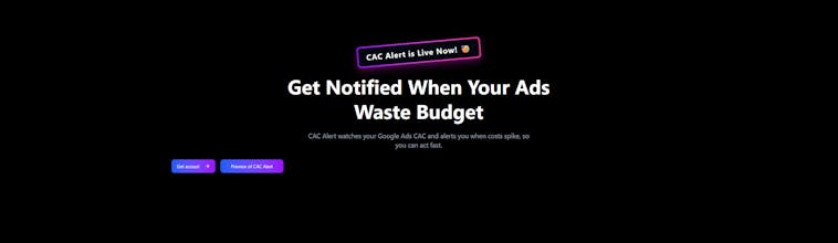 CAC Alert - Real Time CAC Spike Alert gallery image