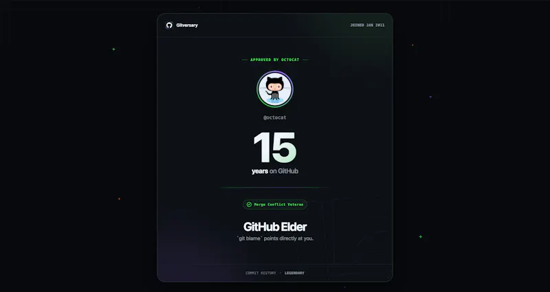 Gitversary screenshot 2