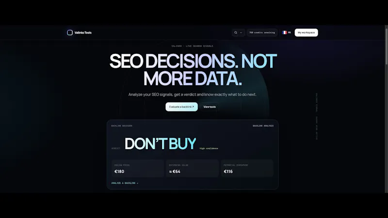 Valinko Backlink Value Calculator screenshot 1 (video preview)