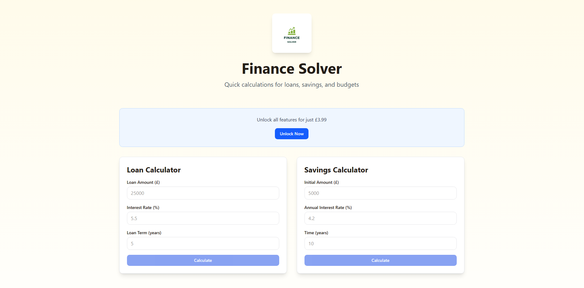 Finance Solver gallery image