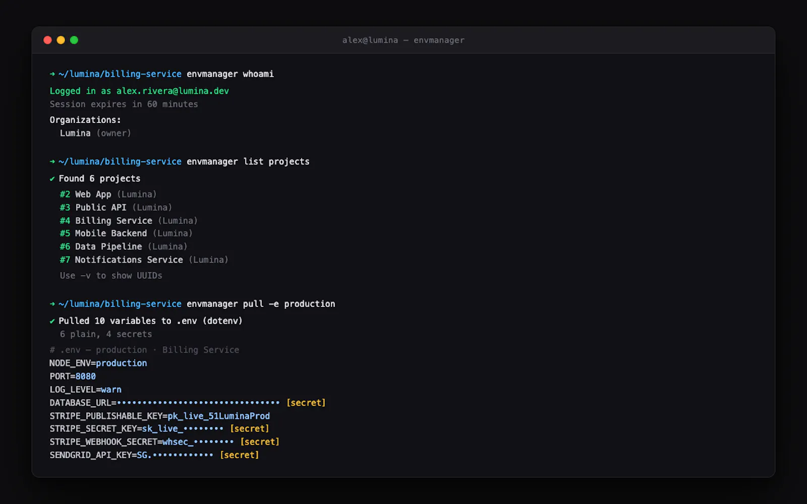 EnvManager screenshot 1