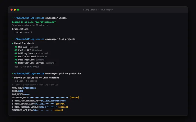 EnvManager screenshot 1