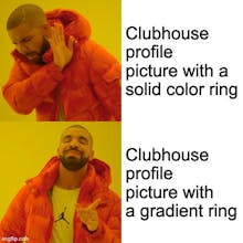 Clubhouse ring — with ✨ gradients ✨ gallery image
