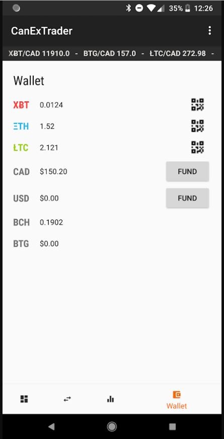 CanExTrader - QuadrigaCX Easy Trading in Mobile App gallery image