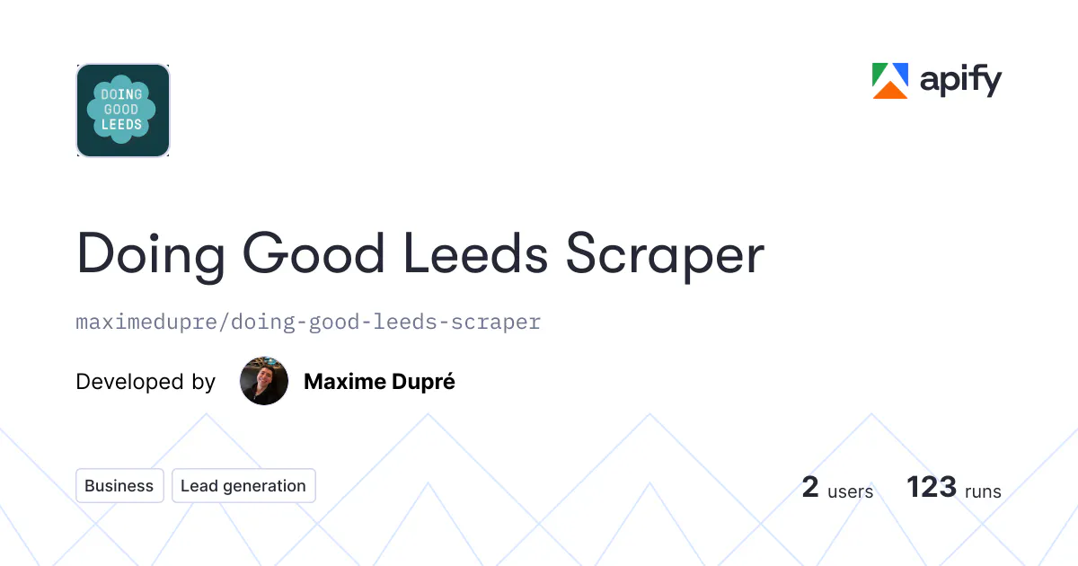 Doing Good Leeds Scraper gallery image
