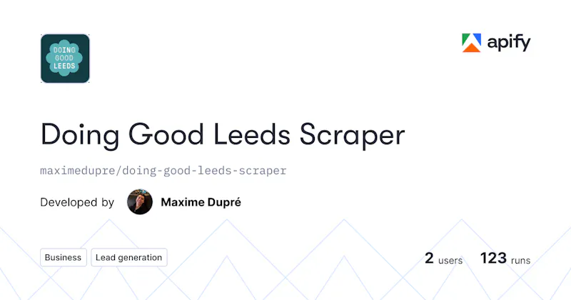 Doing Good Leeds Scraper screenshot 1