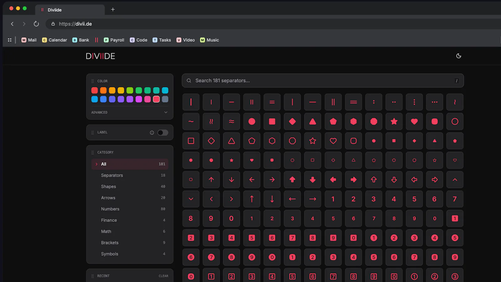 Diviide screenshot 2
