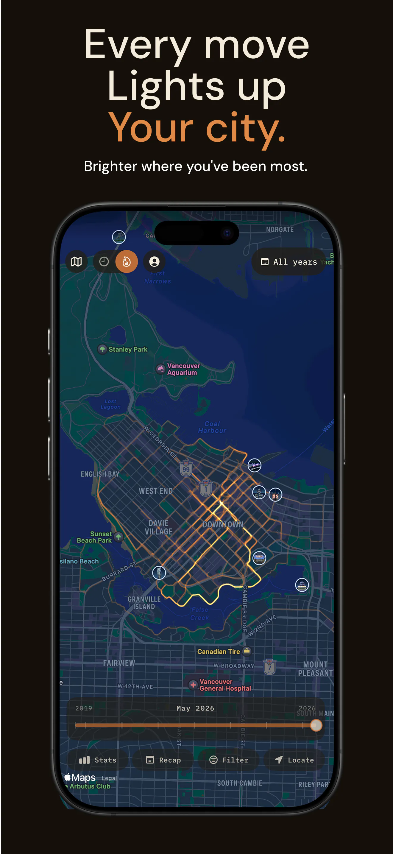 MoveMap: Lifetime GPS Heatmap gallery image