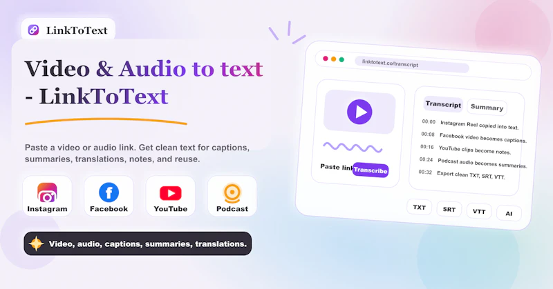 Link To Text | video to text screenshot 1