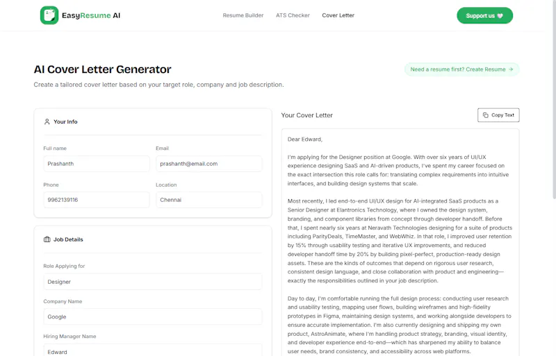 EasyResume AI screenshot 4