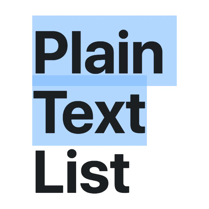 Plain Text List