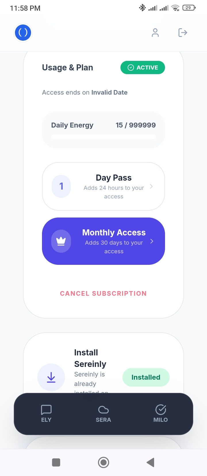 Sereinly - Screenshot 4 showing product features and functionality
