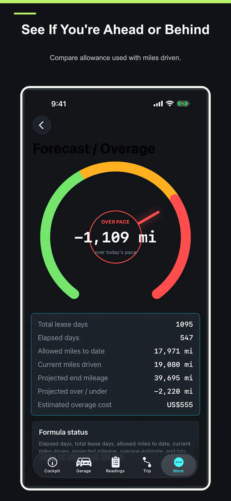 PaceLap: Lease Mileage screenshot 2