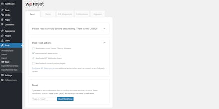 WP Reset gallery image