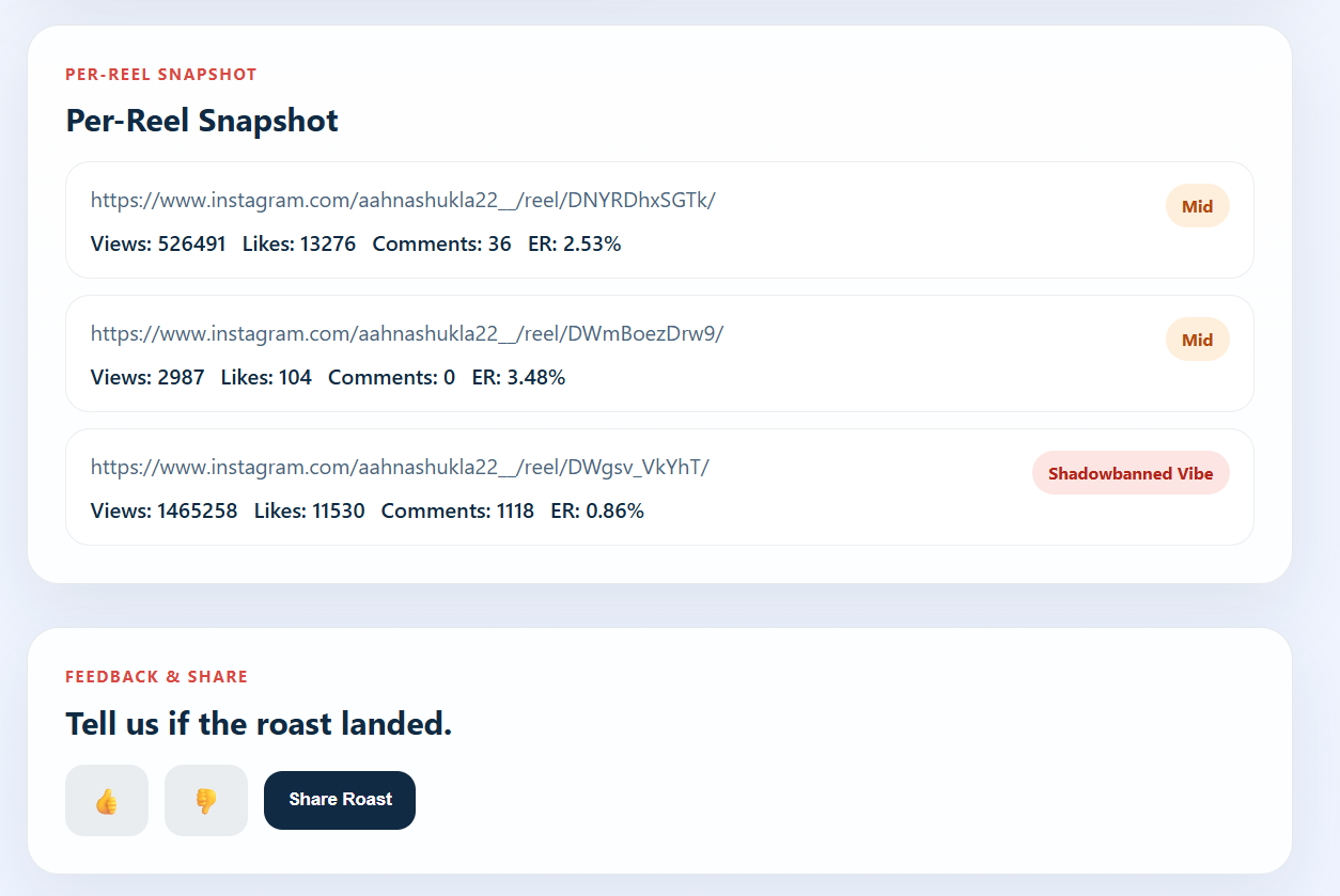 Instagram Reel Analyzer gallery image