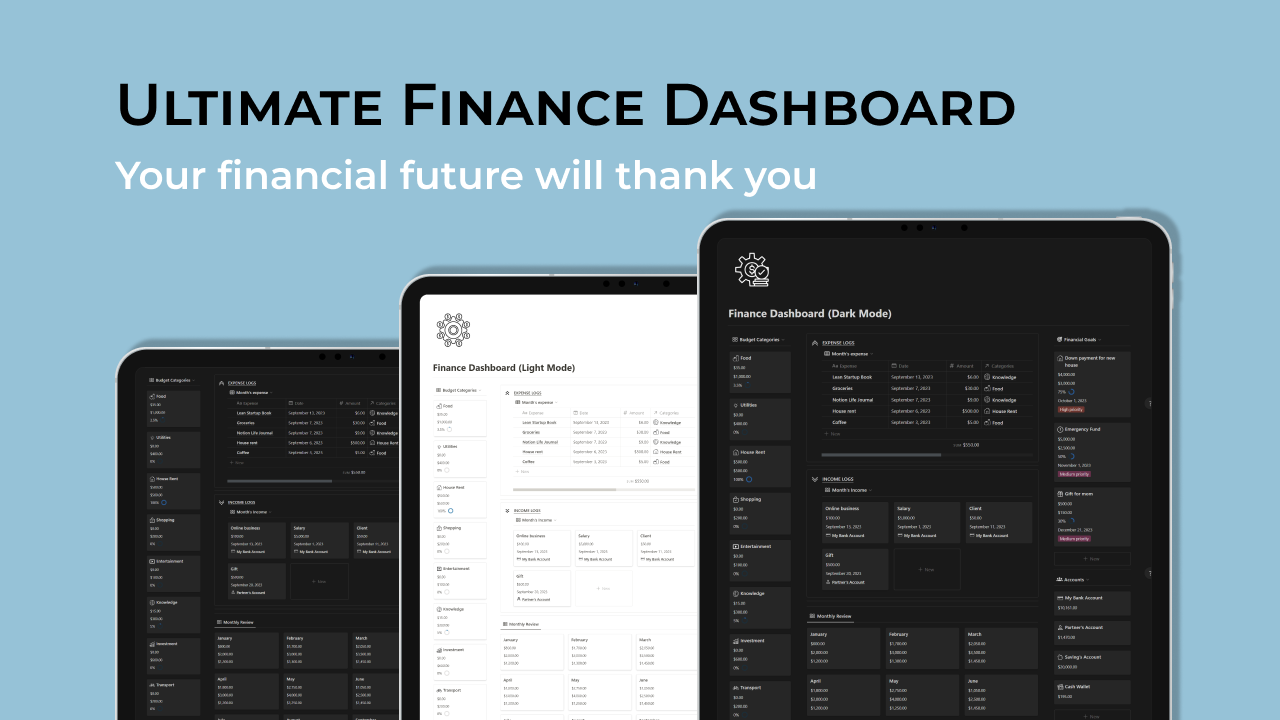 Notion Finance Dashboard - Uw zeker schotpad naar financiële excellentie media 1