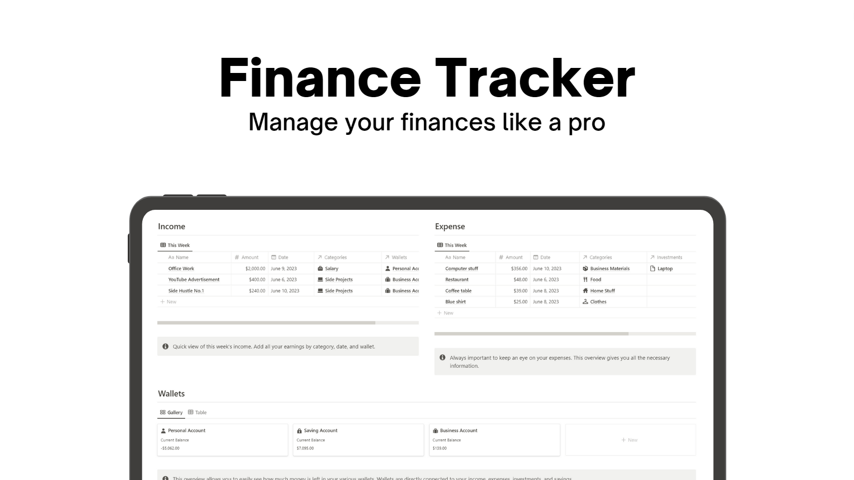 Notion Finance Tracker gallery image