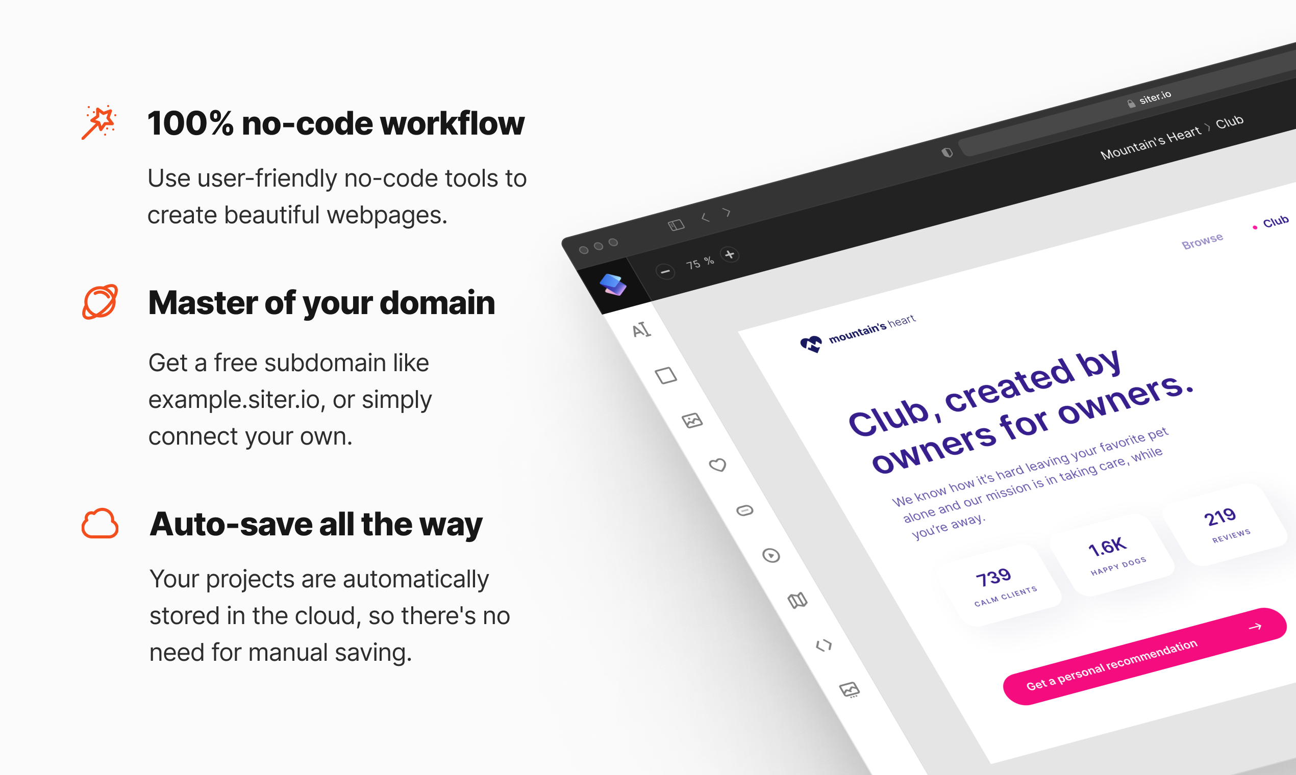 Trang web Figma to HTML của Siter.io media 4