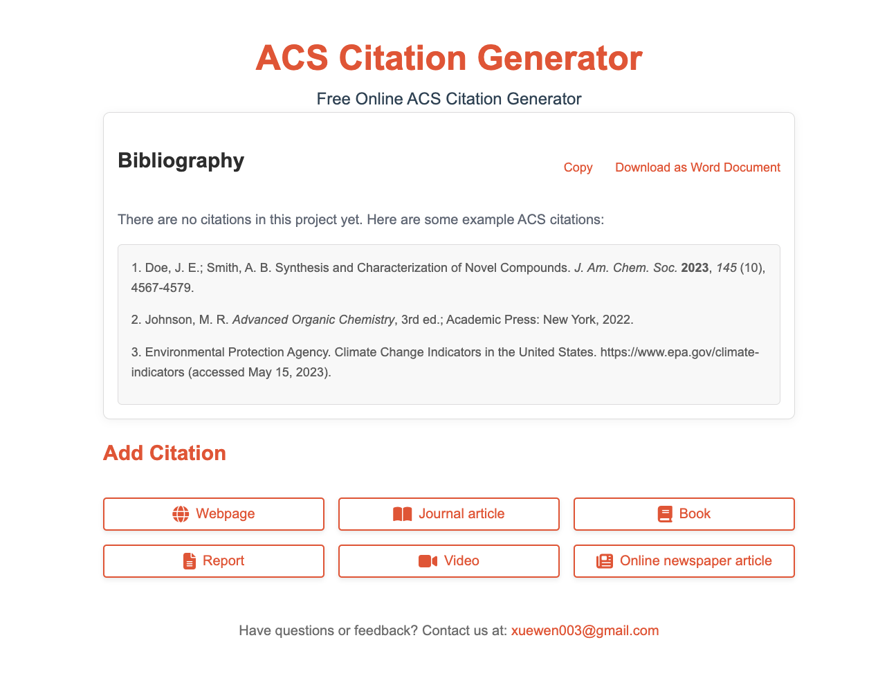 ACS Citation Generator - Gratis online ACS Citation Generator media 1