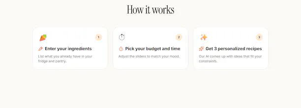 Dîner15' — AI Recipe Finder gallery image