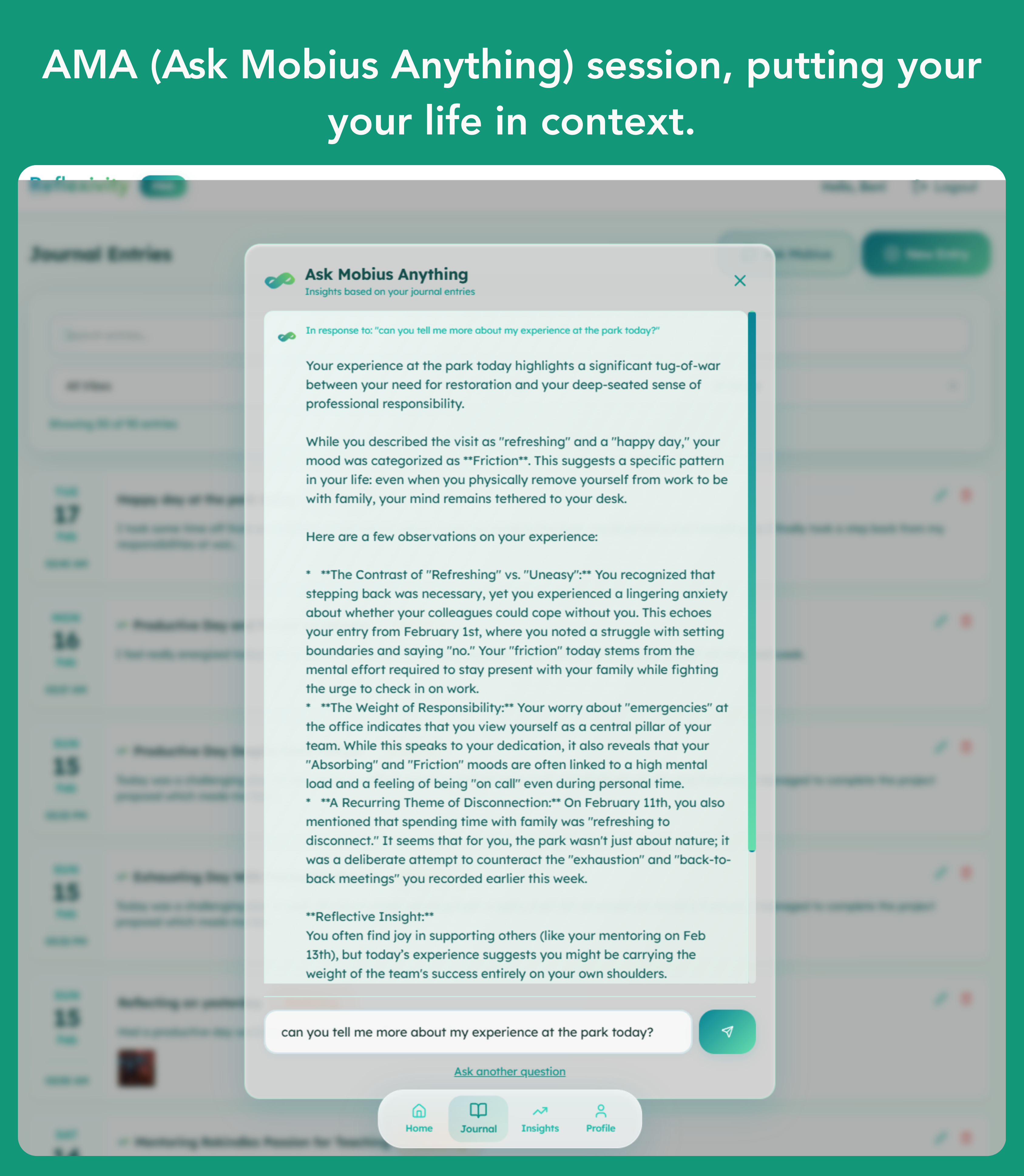 Reflexivity - AI Journal - Screenshot 3 showing product features and functionality
