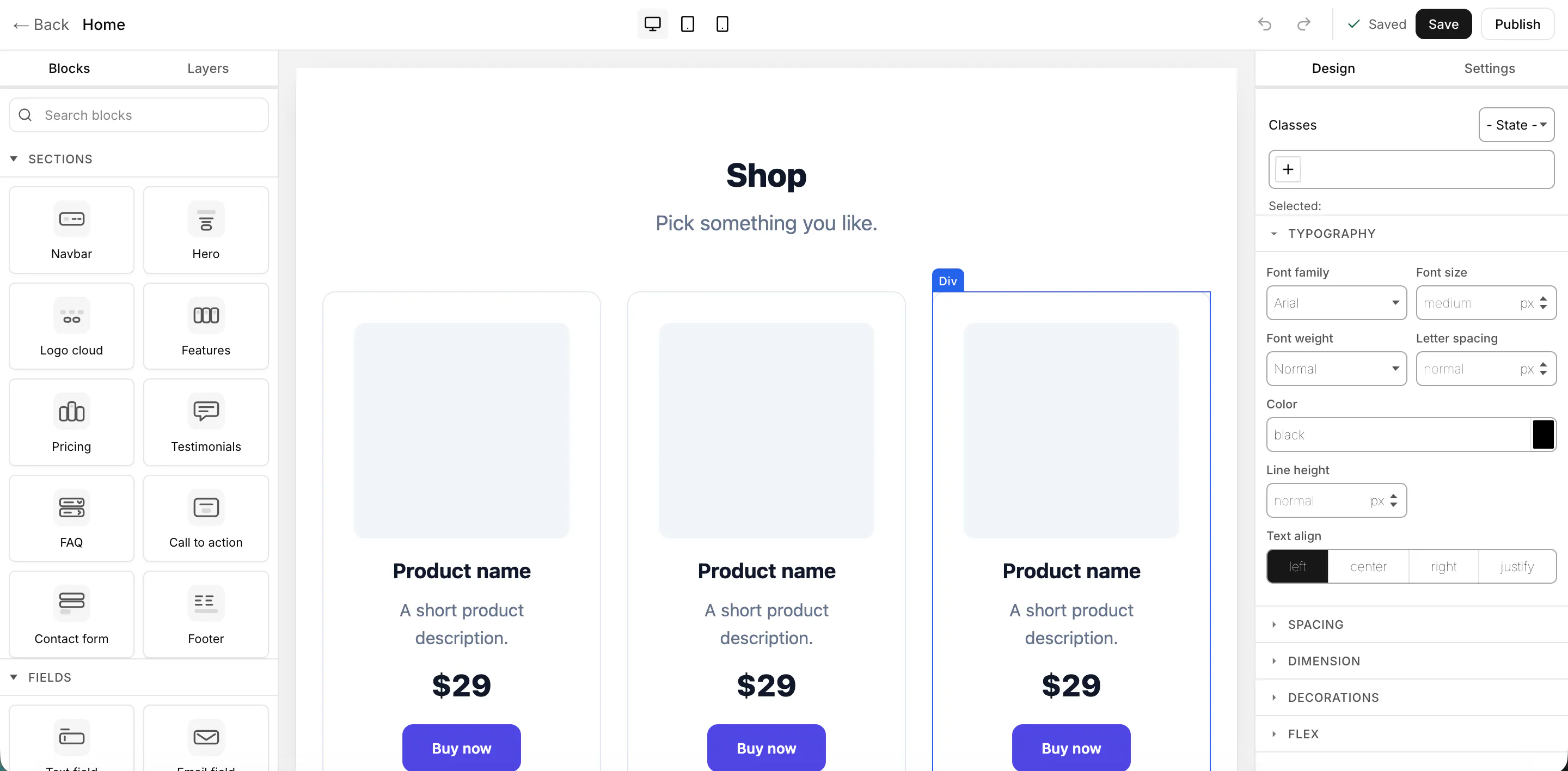 GrapesJS Digital Marketplace gallery image