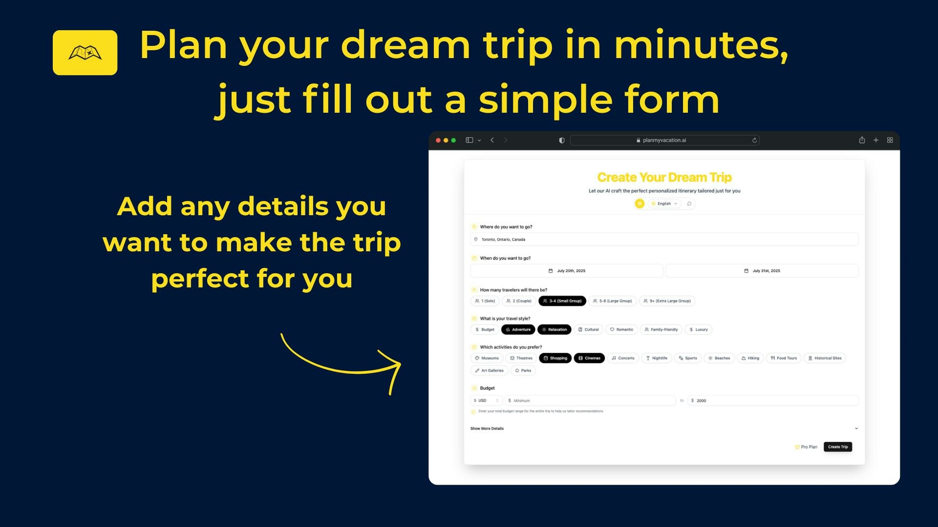 Planmyvacation - Pianifica viaggi perfetti in pochi secondi con itinerari generati dall'intelligenza artificiale media 3
