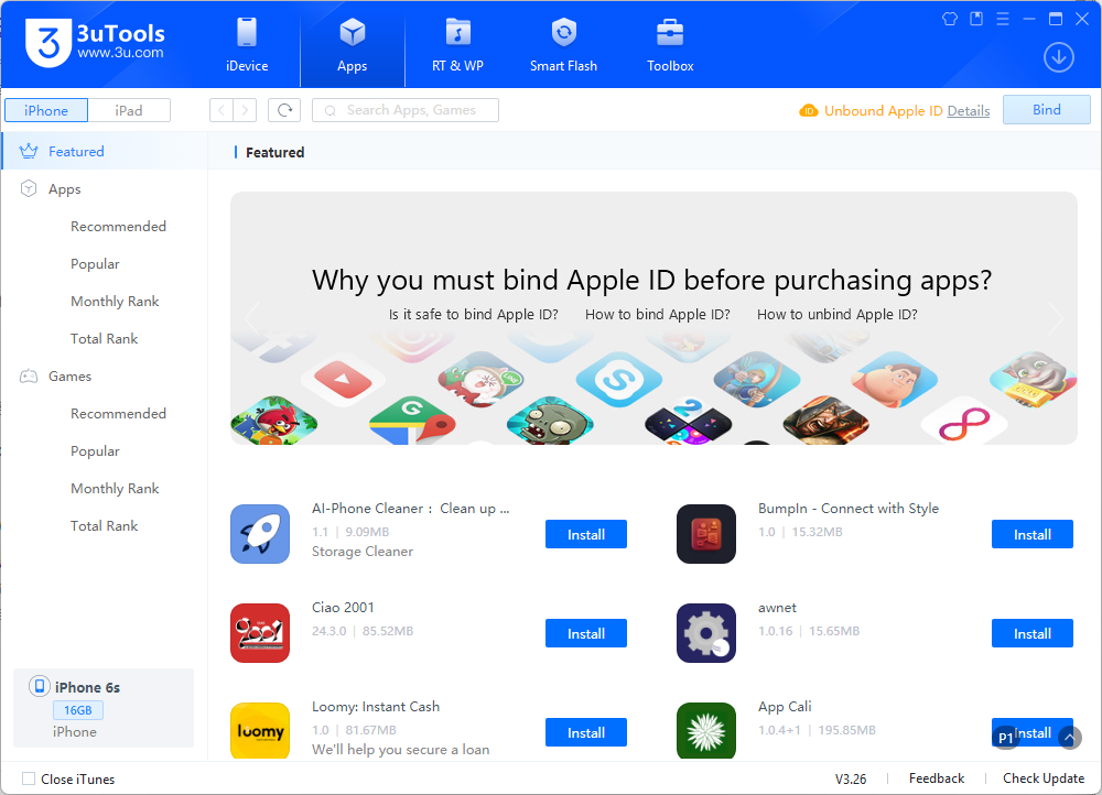 Media 3utools - Bộ công cụ iOS tất cả trong một để nhấp nháy và quản lý tệp 3