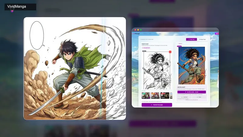 VividManga AI Manga Colorizer screenshot 1 (video preview)