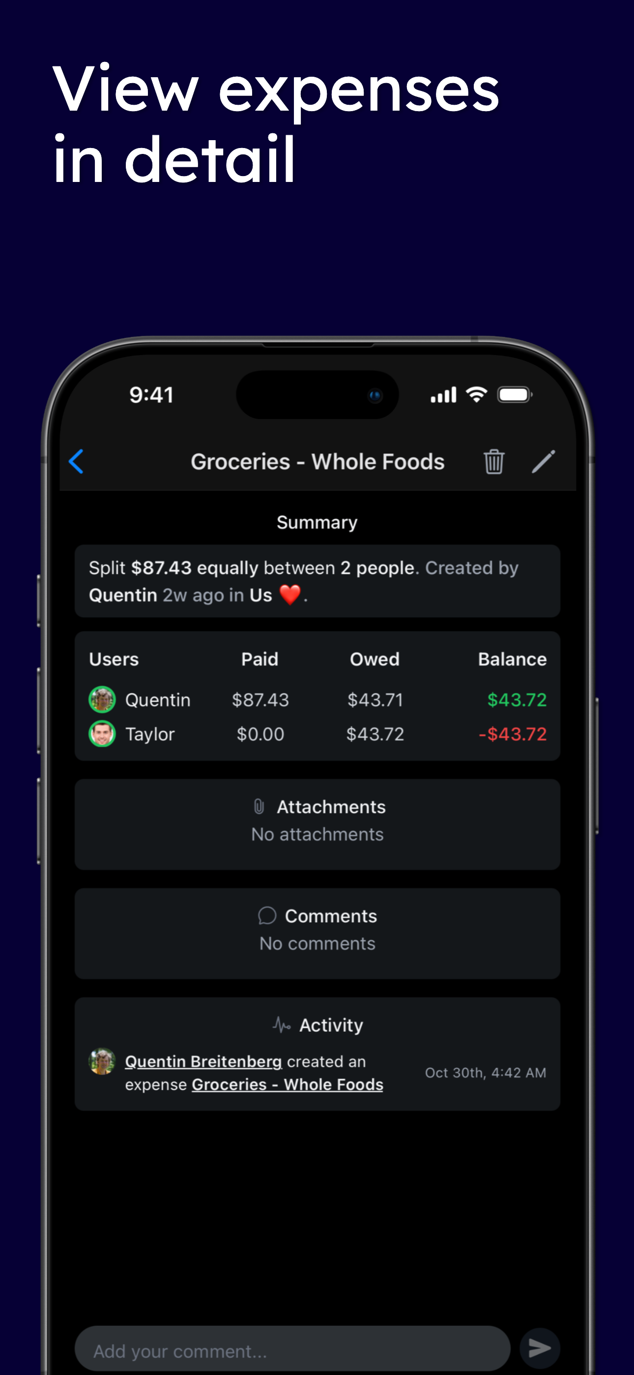 SplitMyExpenses on iOS & Android gallery image