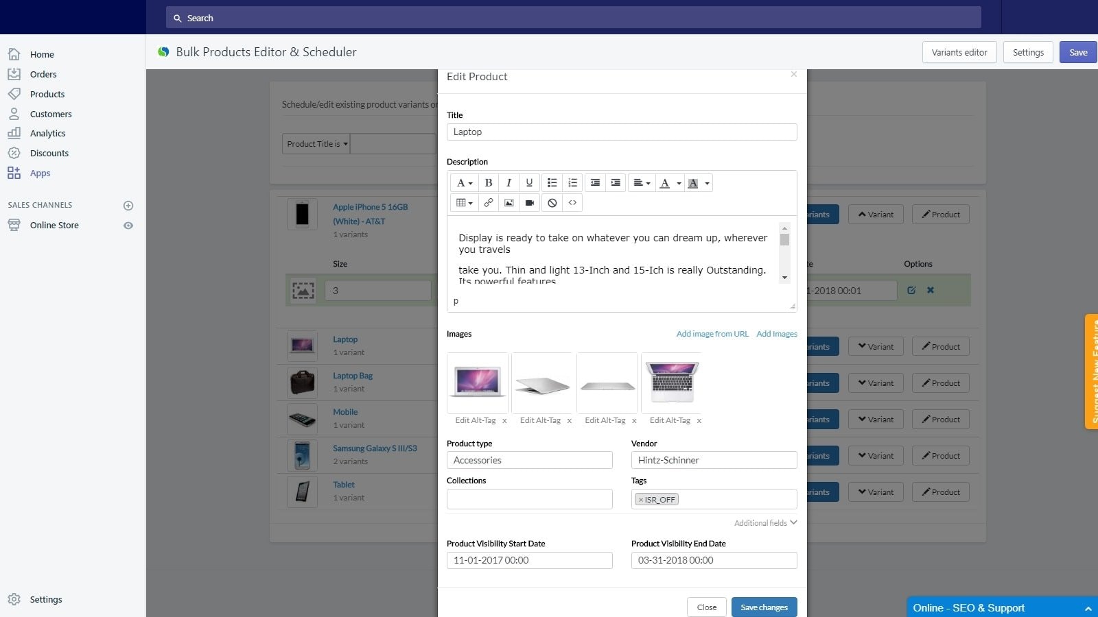 Bulk Products Editor gallery image