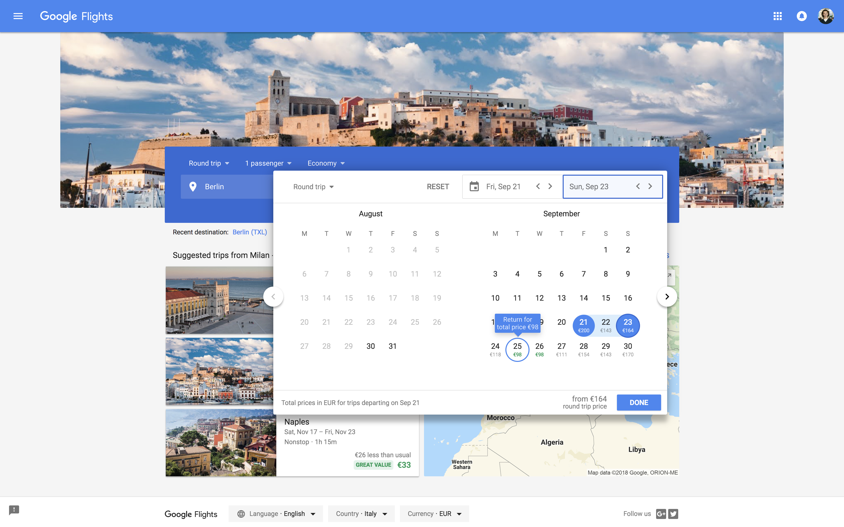 Google Flights 2.0 gallery image