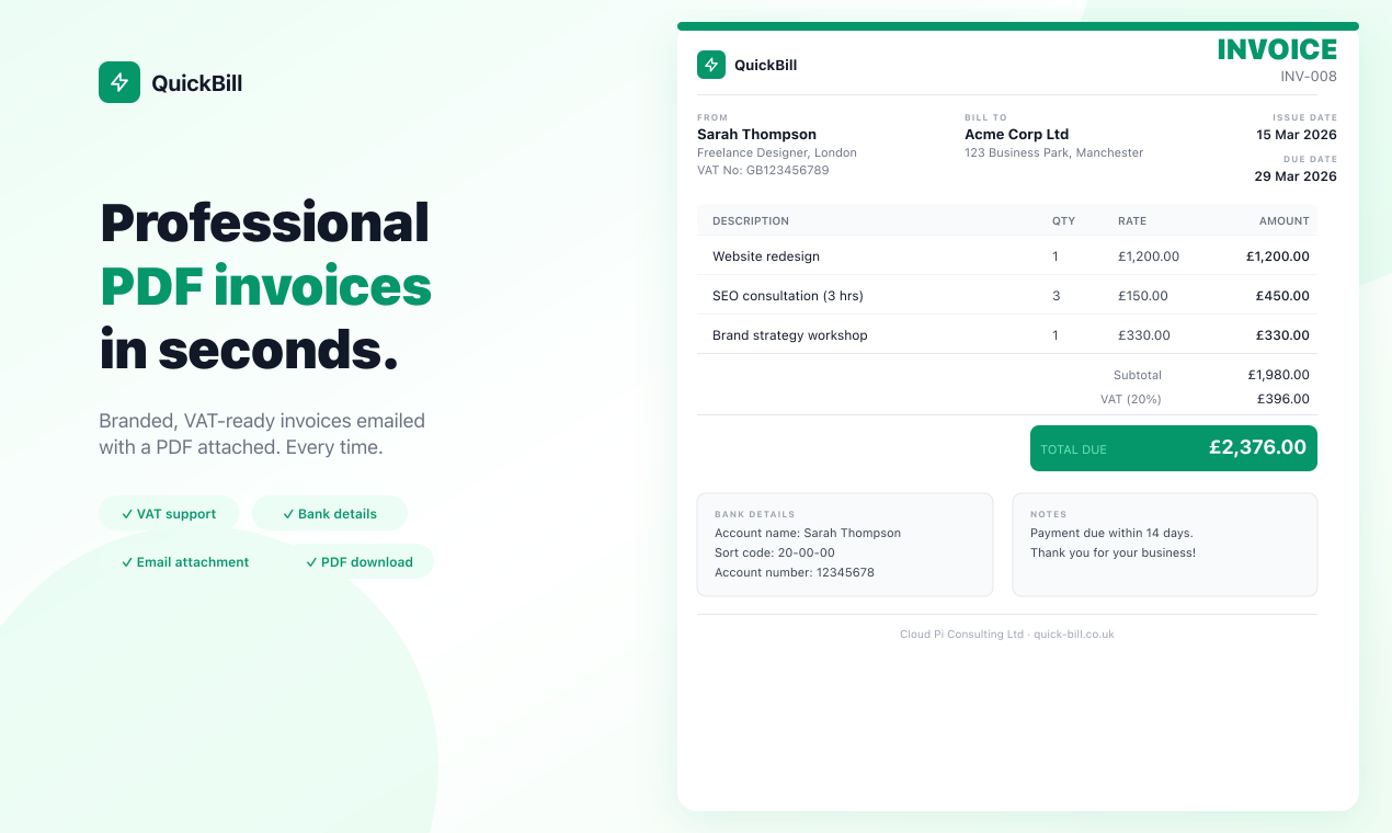 QuickBill – UK Invoice Generator gallery image