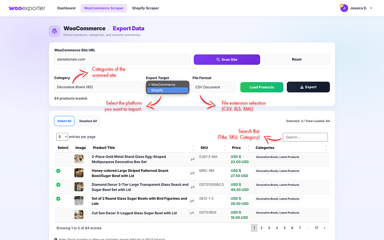 WooExporter - Woo & Shopify Scraper - Screenshot 2 showing product features and functionality