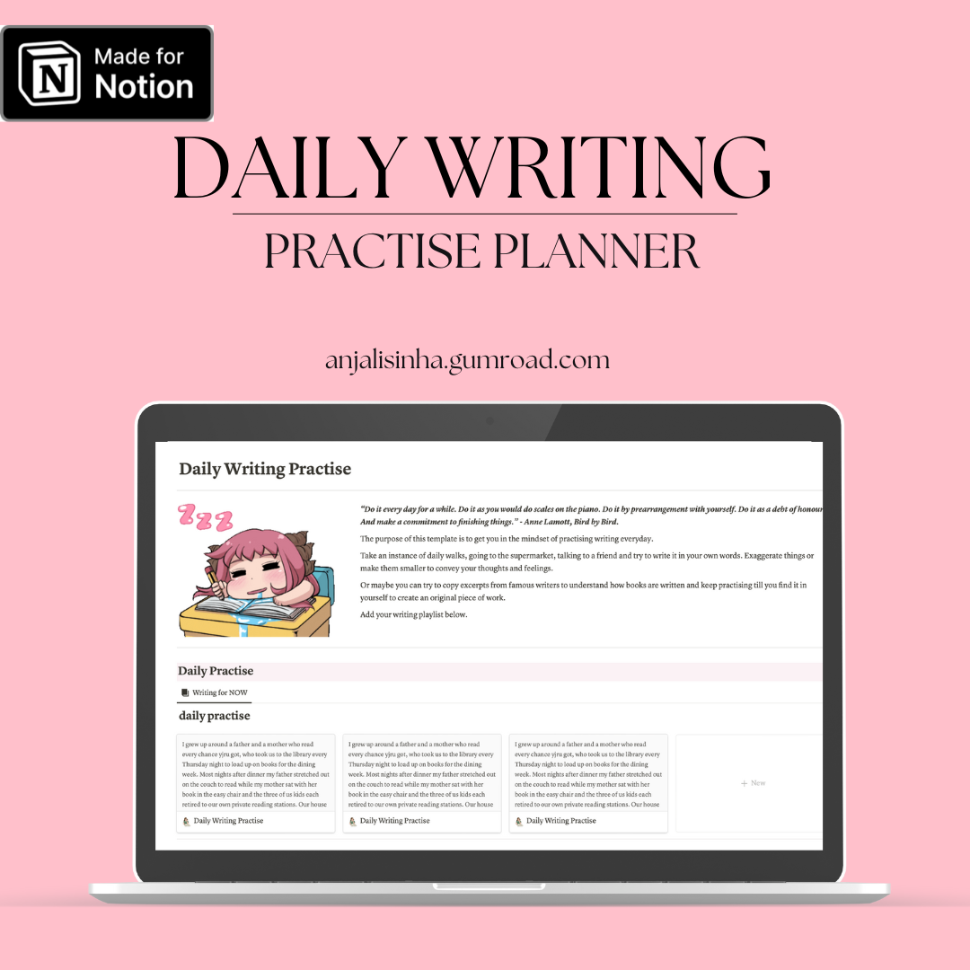 Daily Writing Practise Planner