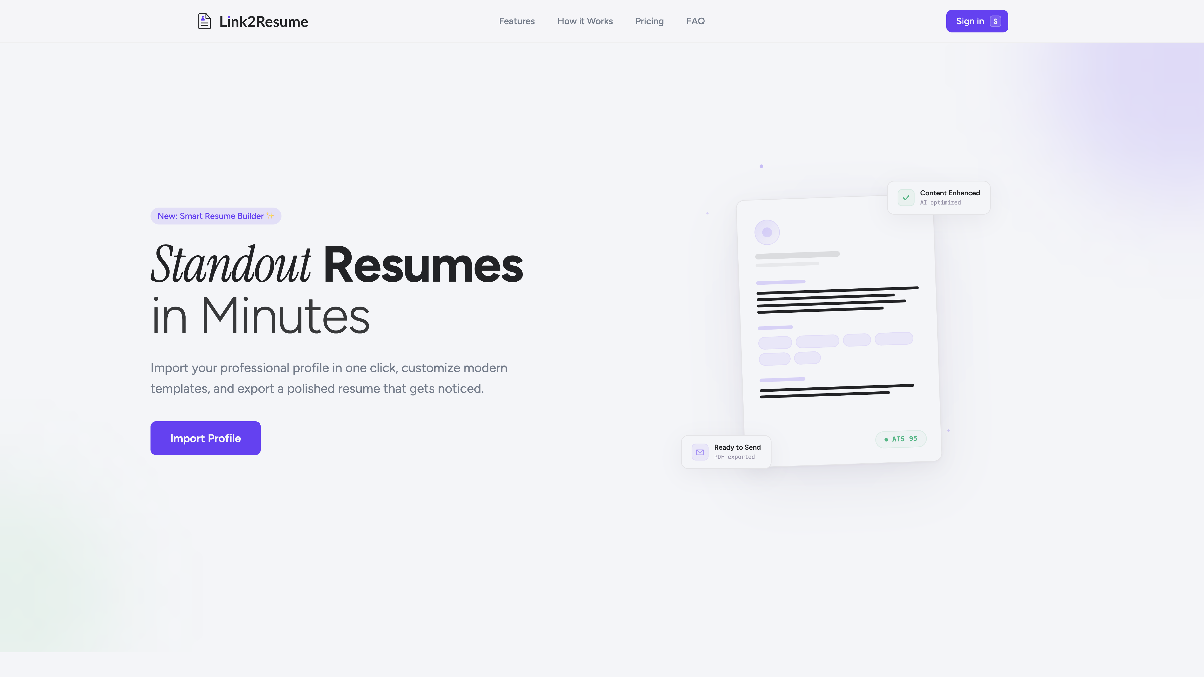 Link2Resume - Screenshot 2 showing product features and functionality
