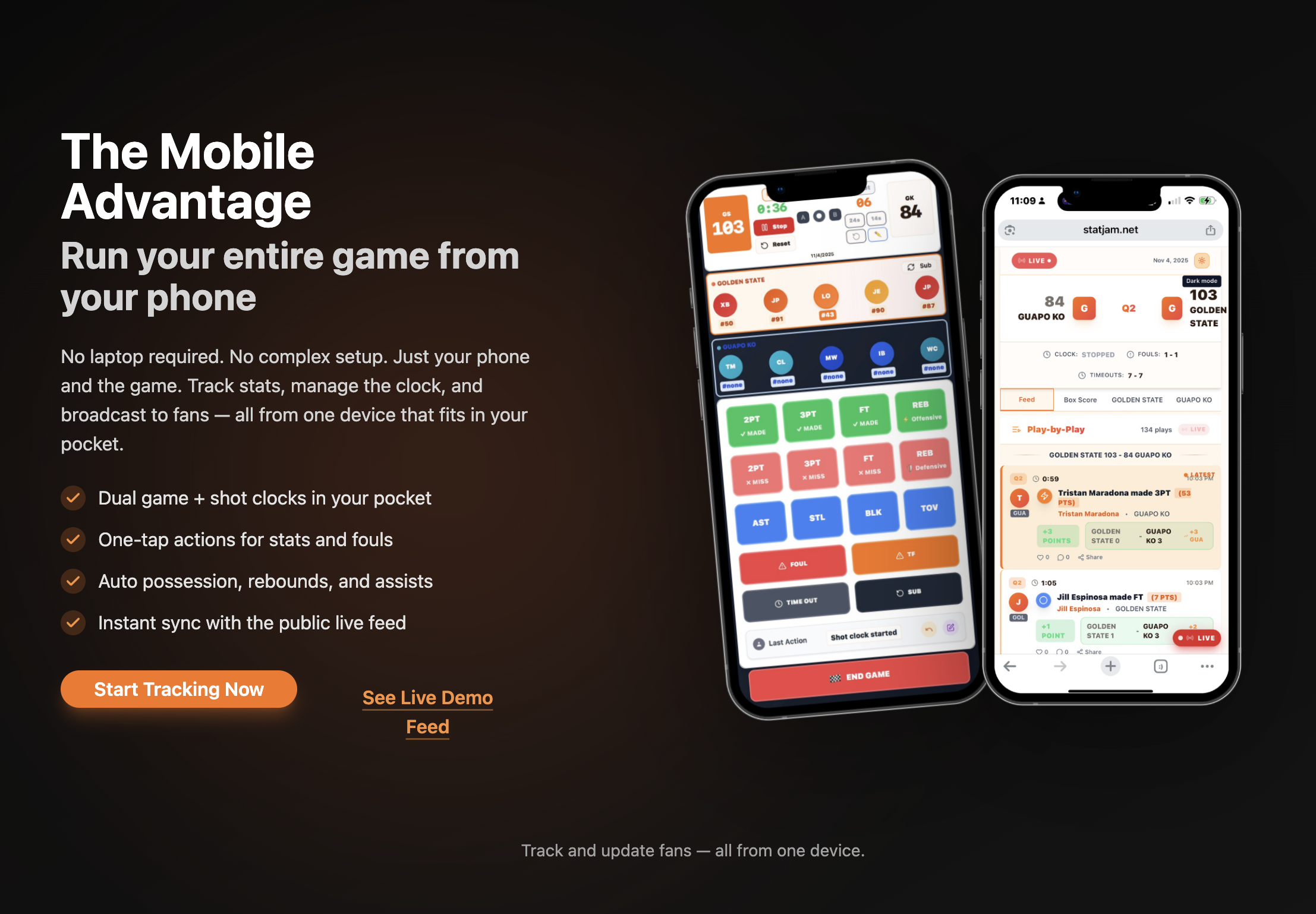 StatJam - Main product screenshot demonstrating key features and user interface