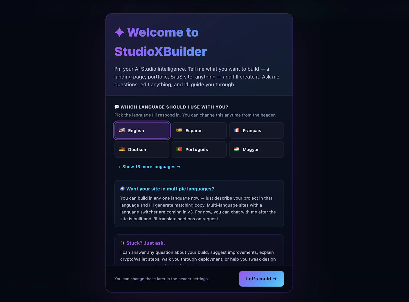 StudioXBuilder screenshot 3