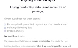 MySQL Backups media 2